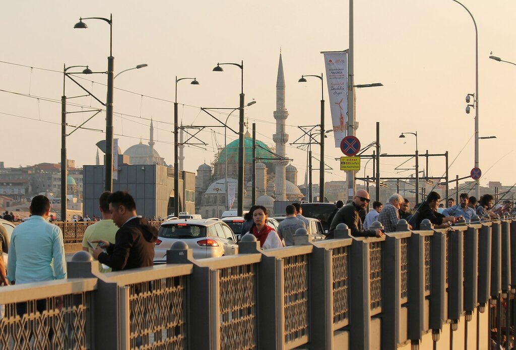 Стамбул. Галацкий мост. Закат