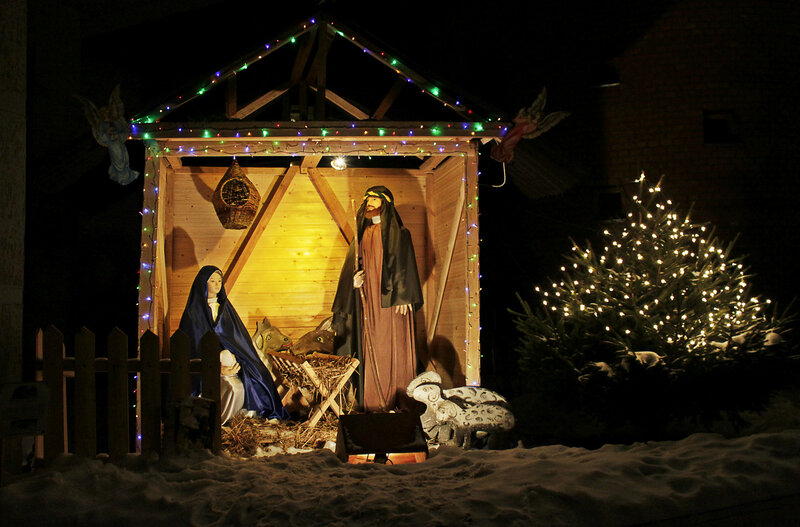 Рождественский вертеп, католический собор Святых Апостолов Петра и Павла, Саратов, 13 января 2012 года