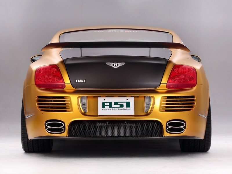 2008 bentley gts gold rear