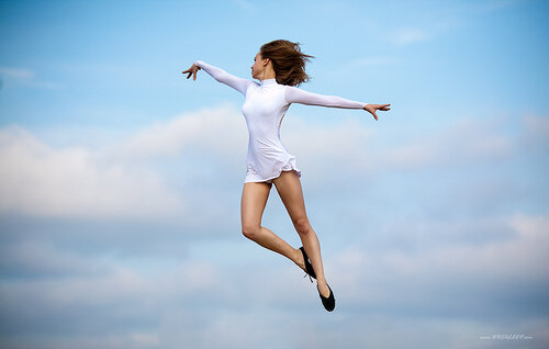 happy jumping dancer