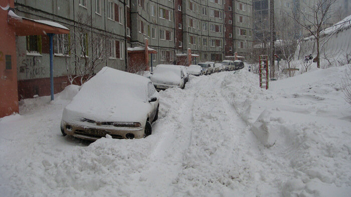 Циклон из Китая принес в Приморье снег и ветер (81 фото)