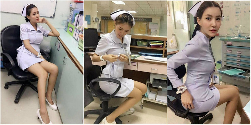 Выскочка-медсестра ходит на работу в чулках