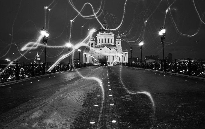 фотографии ночного города. Москва