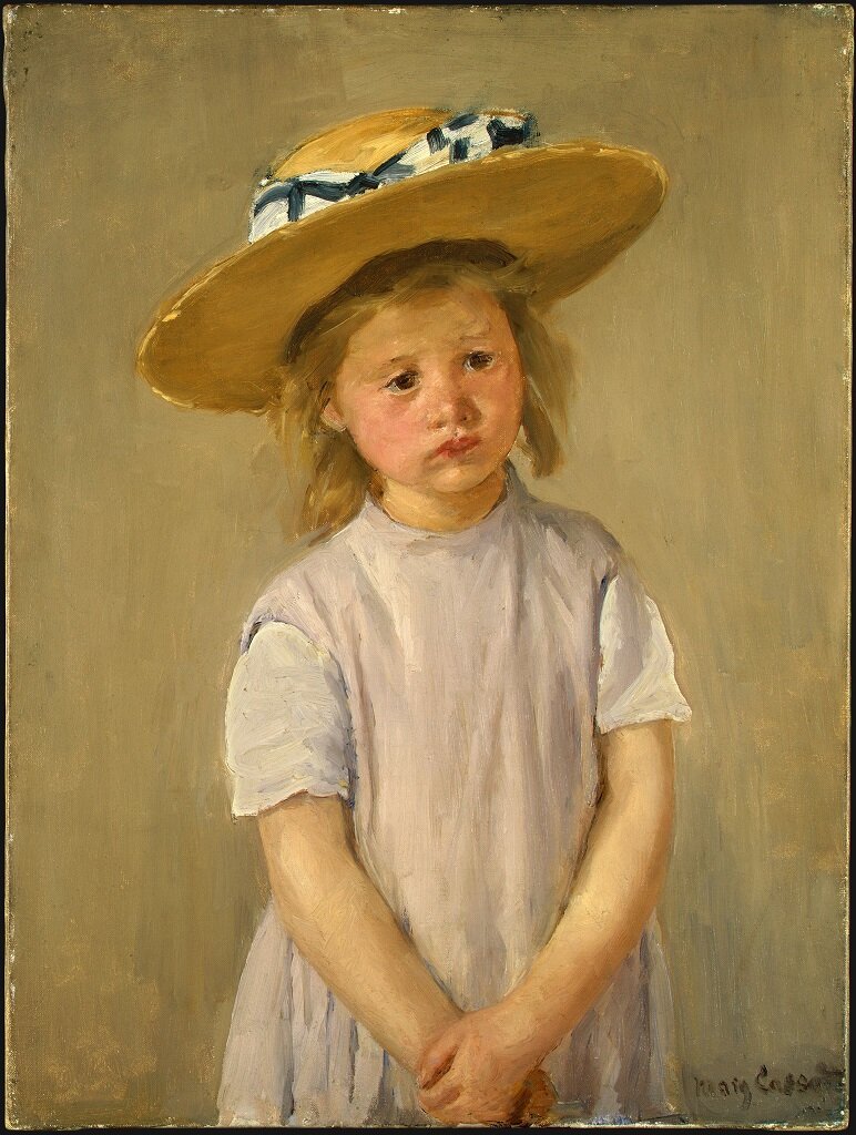 Ребёнок в соломенной шляпке ок. 1886,Mary Cassatt (1845–1926)