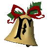 Золотые рождественские колокольчики, новогодний английский алфавит