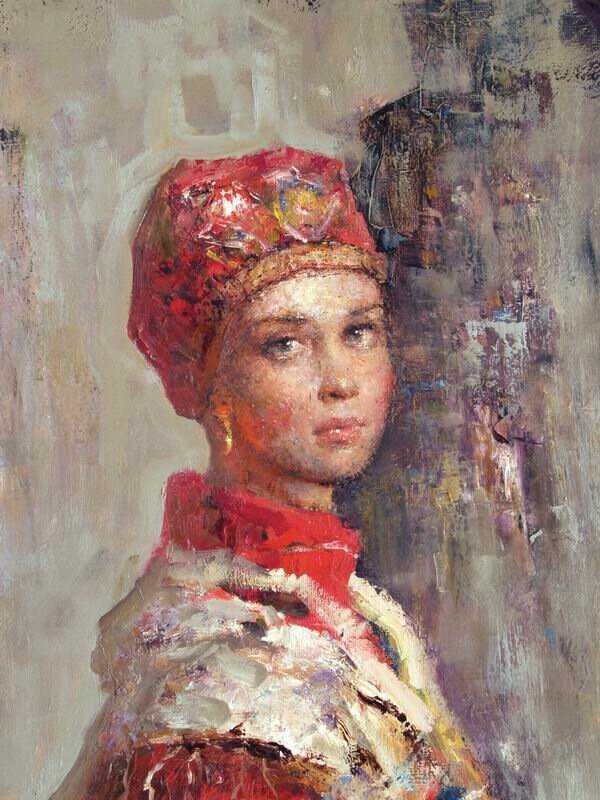 Андрей Карташов, Девушка в красном кокошнике, фрагмент