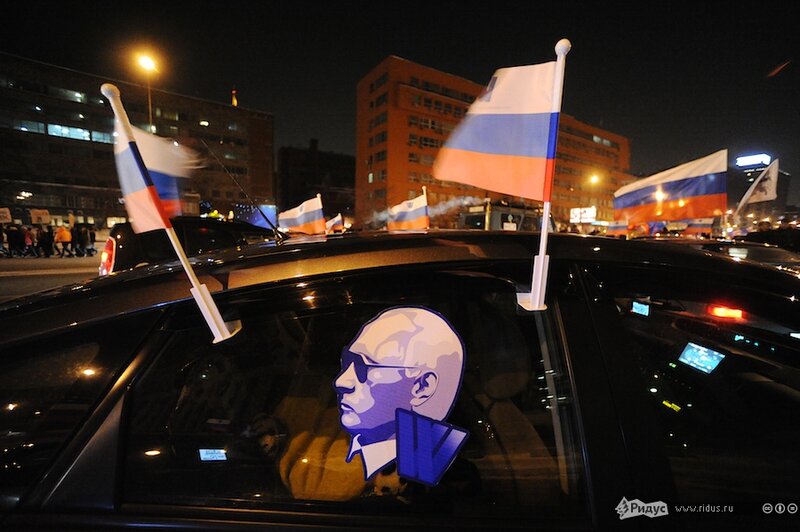 Автопробег в поддержку Путина, Москва, Садовое кольцо, 18 февраля 2012 года