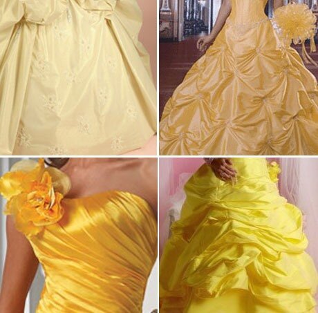 Выбираем желтое свадебное платье