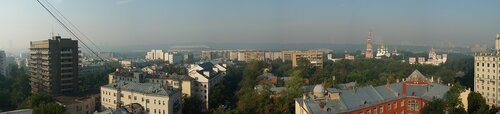 Утренняя панорама смога в Москве