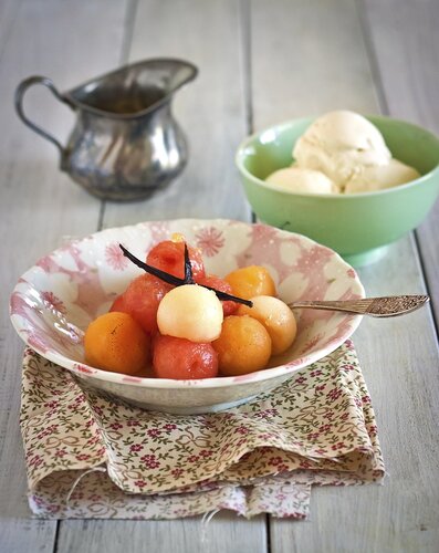 Melon salad with ginger & honey