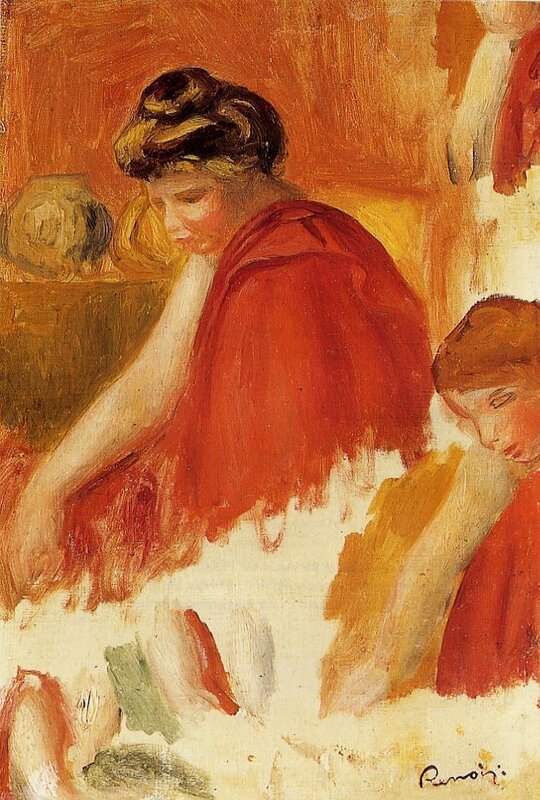 Two Women in Red Robes, Pierre-Auguste Renoir (1841-1919)