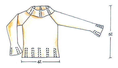 Пуловер с ажурным узором спицами схема