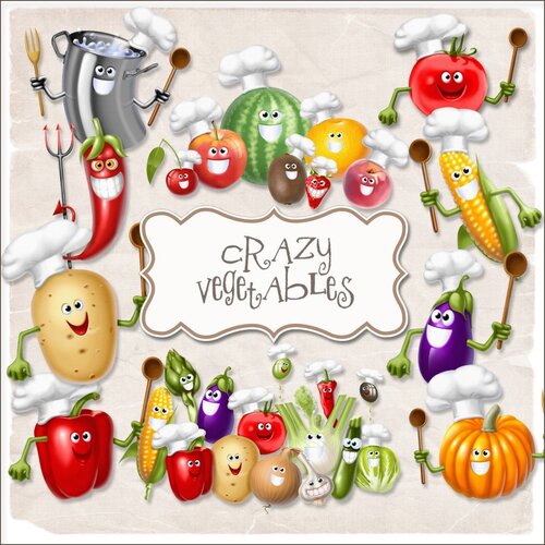 Скрап-набор - Crazy Vegetables