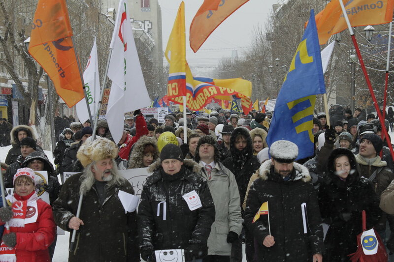 Акция 'За честные выборы', Саратов, проспект Кирова, 26 феевраля 2012 года