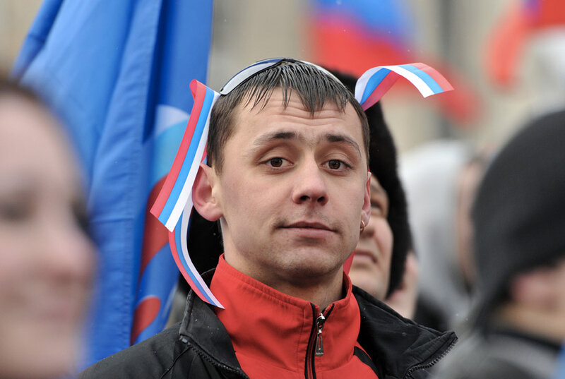 Сторонники Владимира Путина собрались на Манежной площади, Москва, 05 марта 2012 года