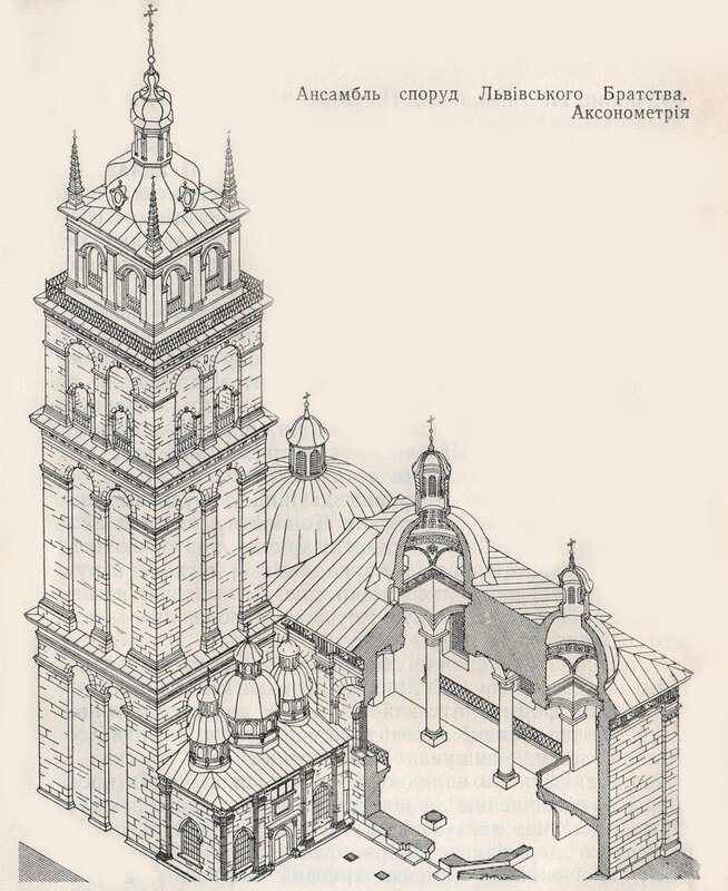 Успенская церковь во Львове (аксинометрия)