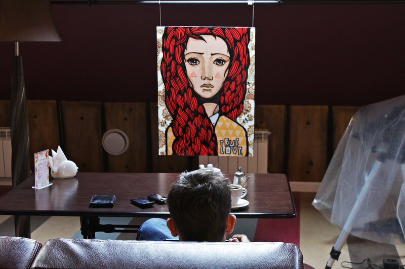 'ГРАММАТИКА современного искусства' в кофейне 'Кофе и шоколад', Саратов, 12 -19 марта & 25 апреля - 11 мая 2012 года