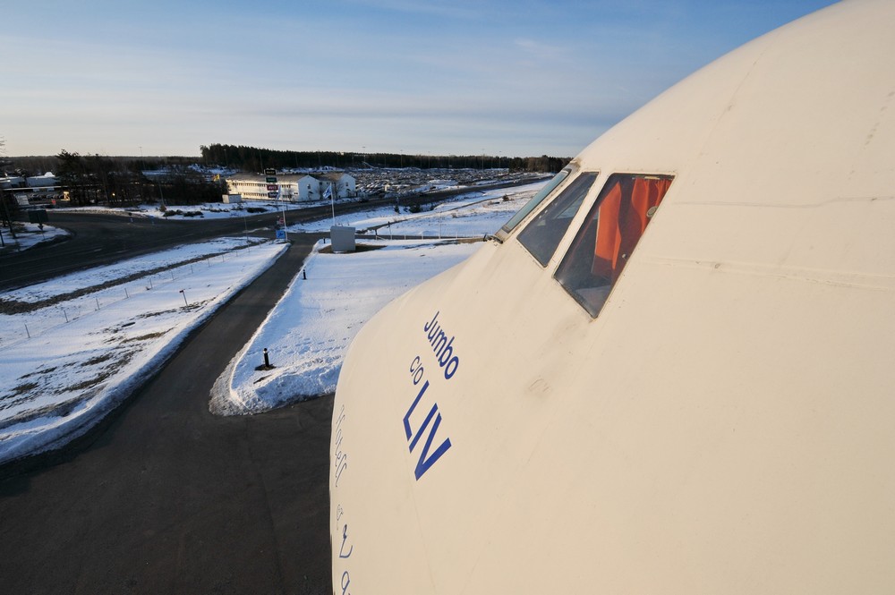отель-самолет Боинг-747 в Стокгольме