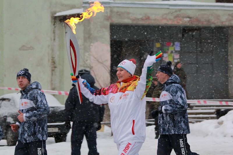 Эстафета олимпийского огня в Кирове