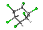 гексахлорциклогексан, бензол, хлорпроизводные, модели молекул, 3d молекулы, химия