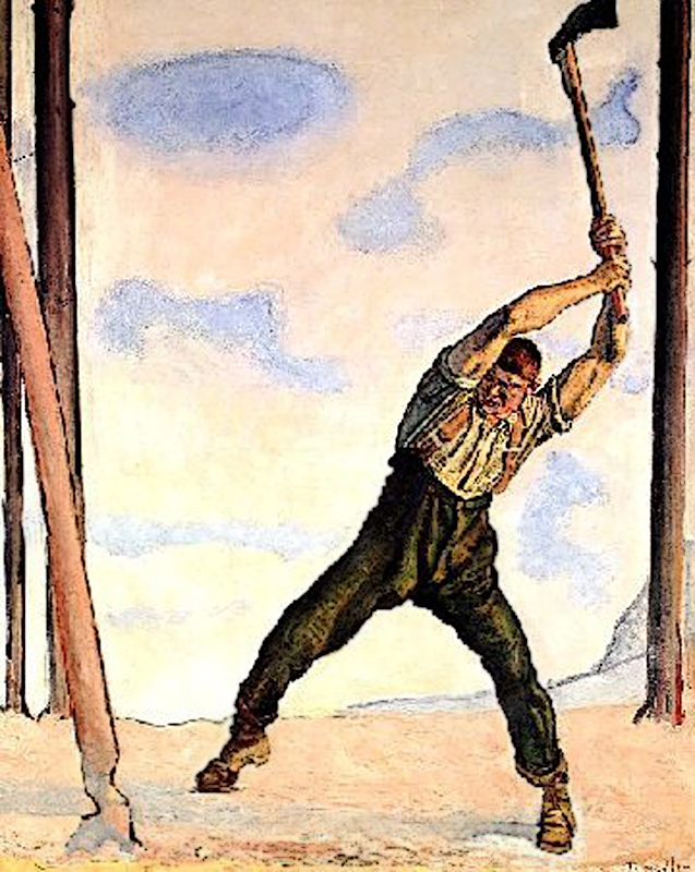 Дровосек, 1910, Фердинанд Ходлер (1853-1918), Художественный музей. Берн.