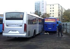 Во Владивостоке  столкнулись три автобуса: погиб водитель
