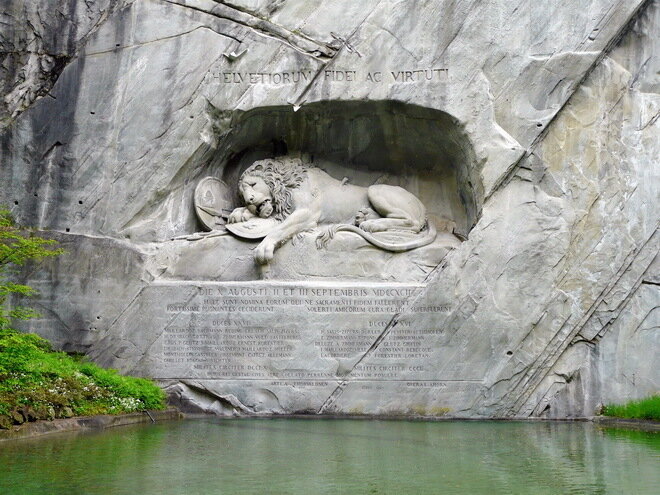 Умирающий лев. Люцерн, Швейцария