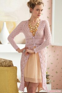 Розовый шазюбль из осеннего VOGUE knitting спицами
