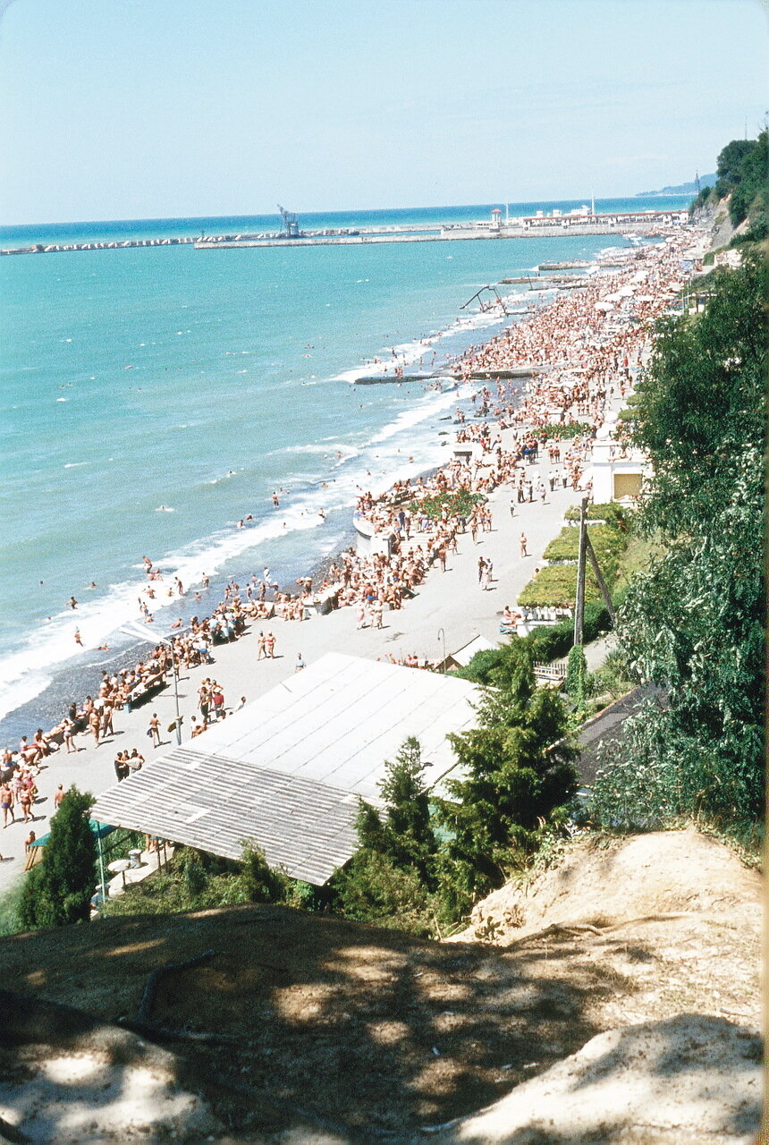 Панорама пляжа в Сочи