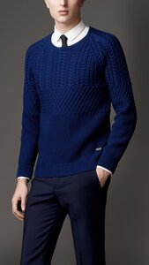 Стильный мужской пуловер от BURBERRY LONDON спицами