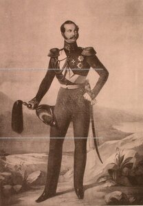 Великий князь наследник цесаревич Александр Николаевич (1818-1881), главный начальник военно-учебных заведений (1849-1855). Портрет.