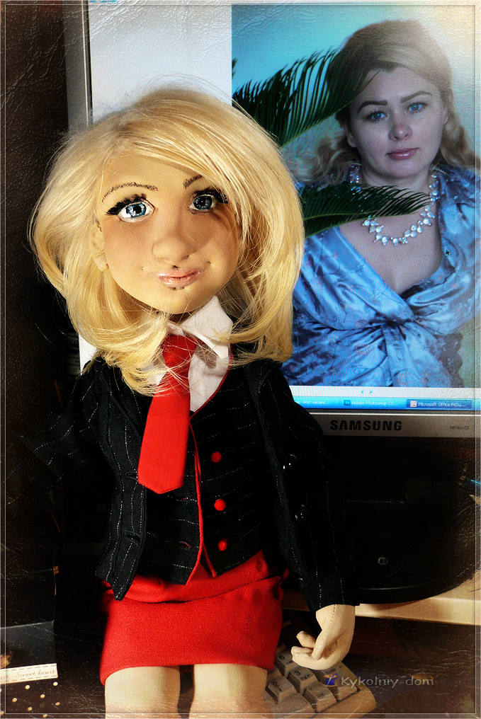 Портретная куколка по фото Ириша.  Подарок на день рождения!!!, Портретная текстильная кукла, кукла с портретным сходством, кукла по фото, шарж кукла, объёмное лицо куклы, текстильная скульптура, подарок
