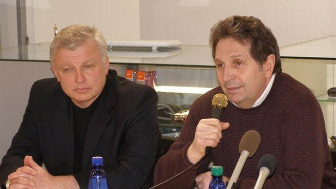 Николай Бурдаков(справа) и главный тренер Валерий Бондаренко