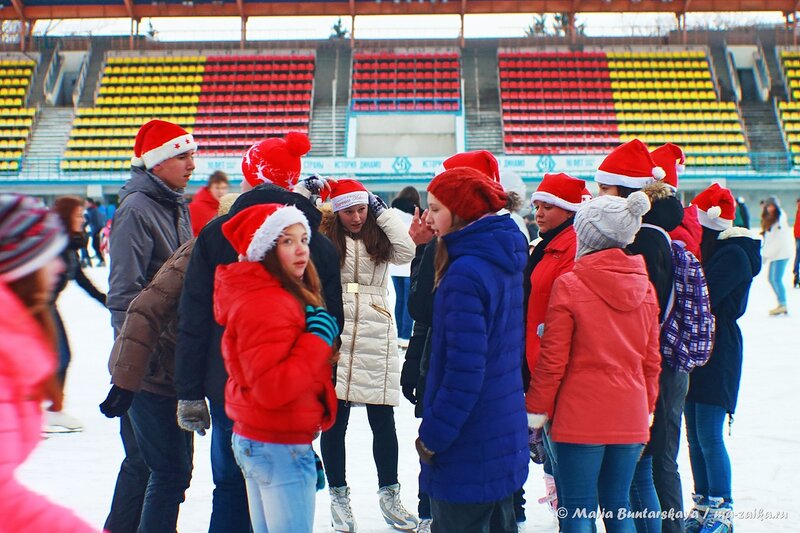 Новогодний флешмоб на катке, стадион 'Динамо', 06 января 2014 года