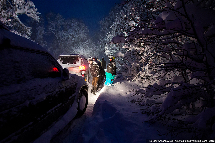 Зимние пробки в горах Крыма