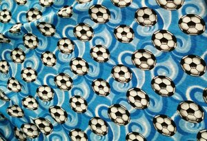 Кулирка футбольные мячи на голубом100хб ширина 180 плотность 180 Цена 280,00