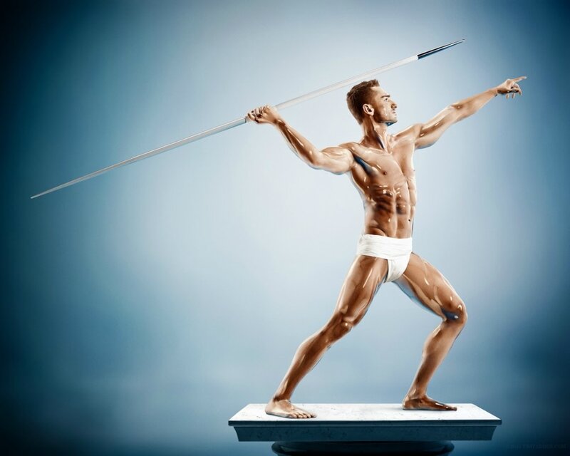 Вспоминая титанов: фотографии спортсменов в виде фарфоровых статуэток