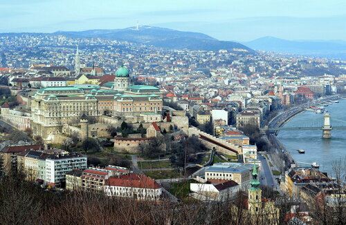 Будапешт.Вид на Будайскую крепость ( Королевский дворец)