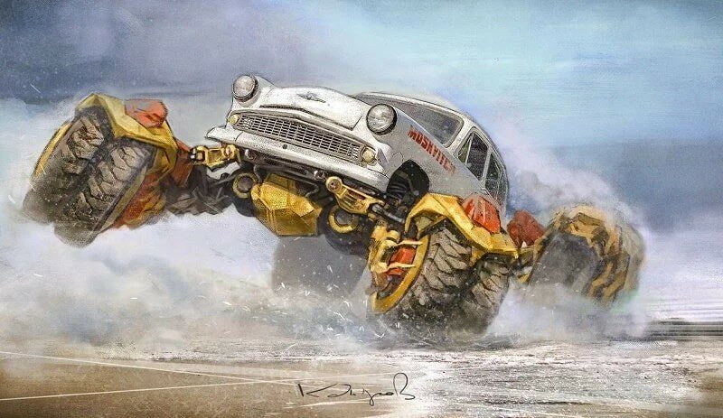 Казахский художник превратил советские автомобили в героев «Безумного Макса»!