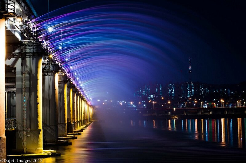 Южная Корея - Мост-фонтан Банпо в Сеуле (фото)