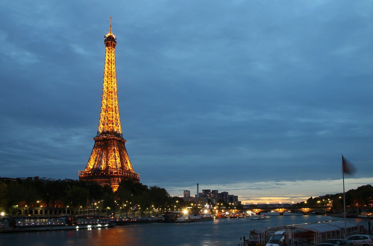 Paris. Evening at the Eiffel tower