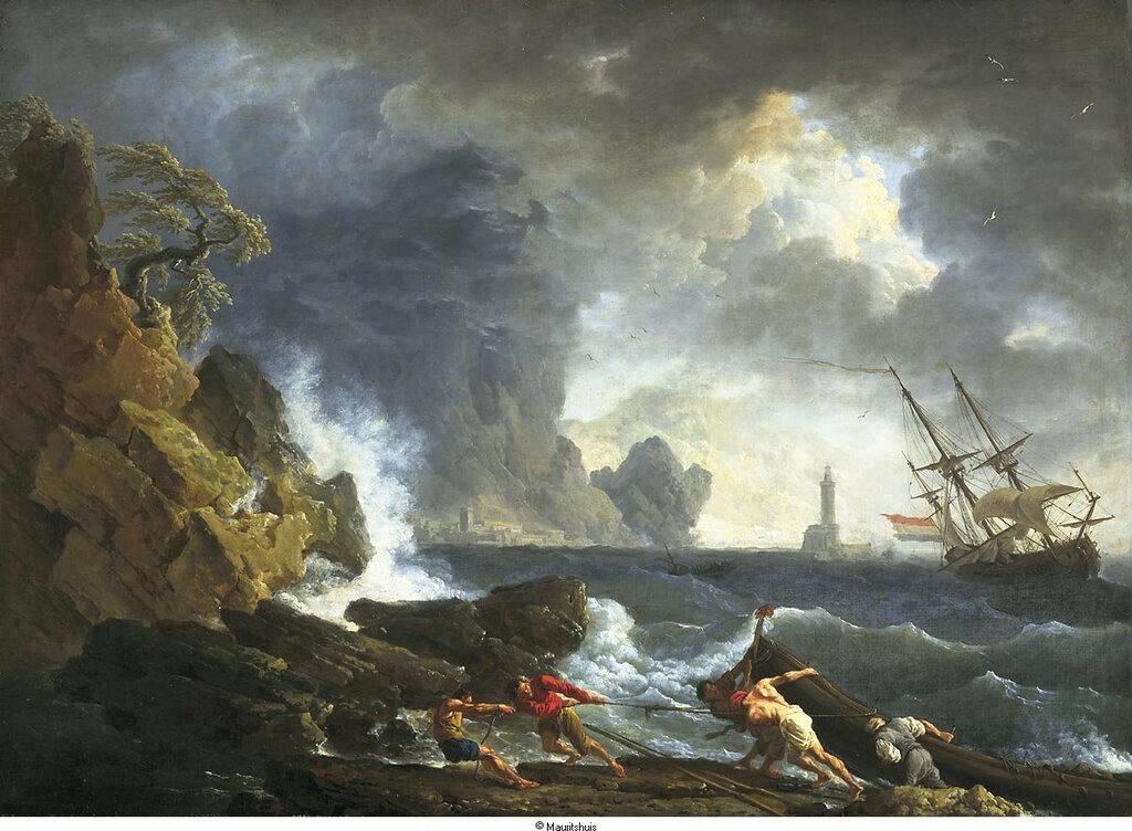 Vernet, Claude-Joseph - Бурное моря около итальянского порта, ок. 1745-50, 101 cm x 138 cm, Холст, масло.jpg