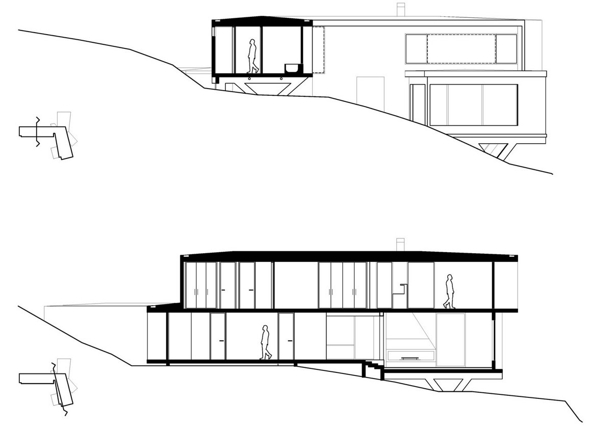 план частного дома, планировка интерьера частного дома, архитектурное бюро LAND Arquitectos, частный дом Catch the Views в Чили, частные дома в Чили