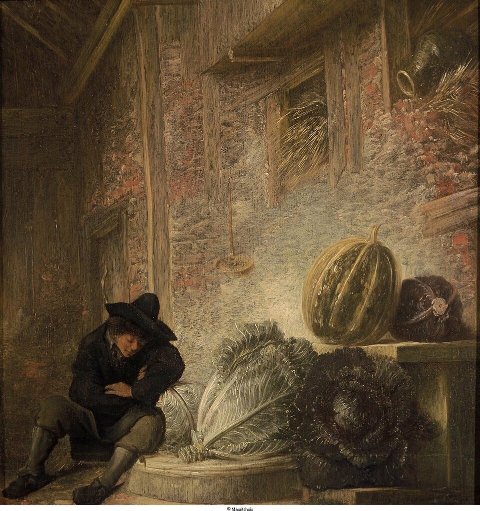 Ryckhals, Francois - Спящий мальчик в сарае, ок. 1640, 36,6 cm x 32,2 cm, Дерево, масло.jpg