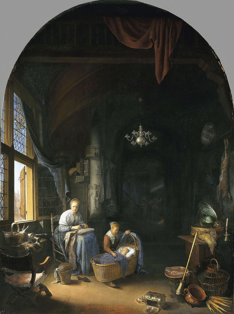 Dou, Gerrit - Молодая мать, 1658, 73,5 cm x 55,5 cm, Дерево, масло.jpg