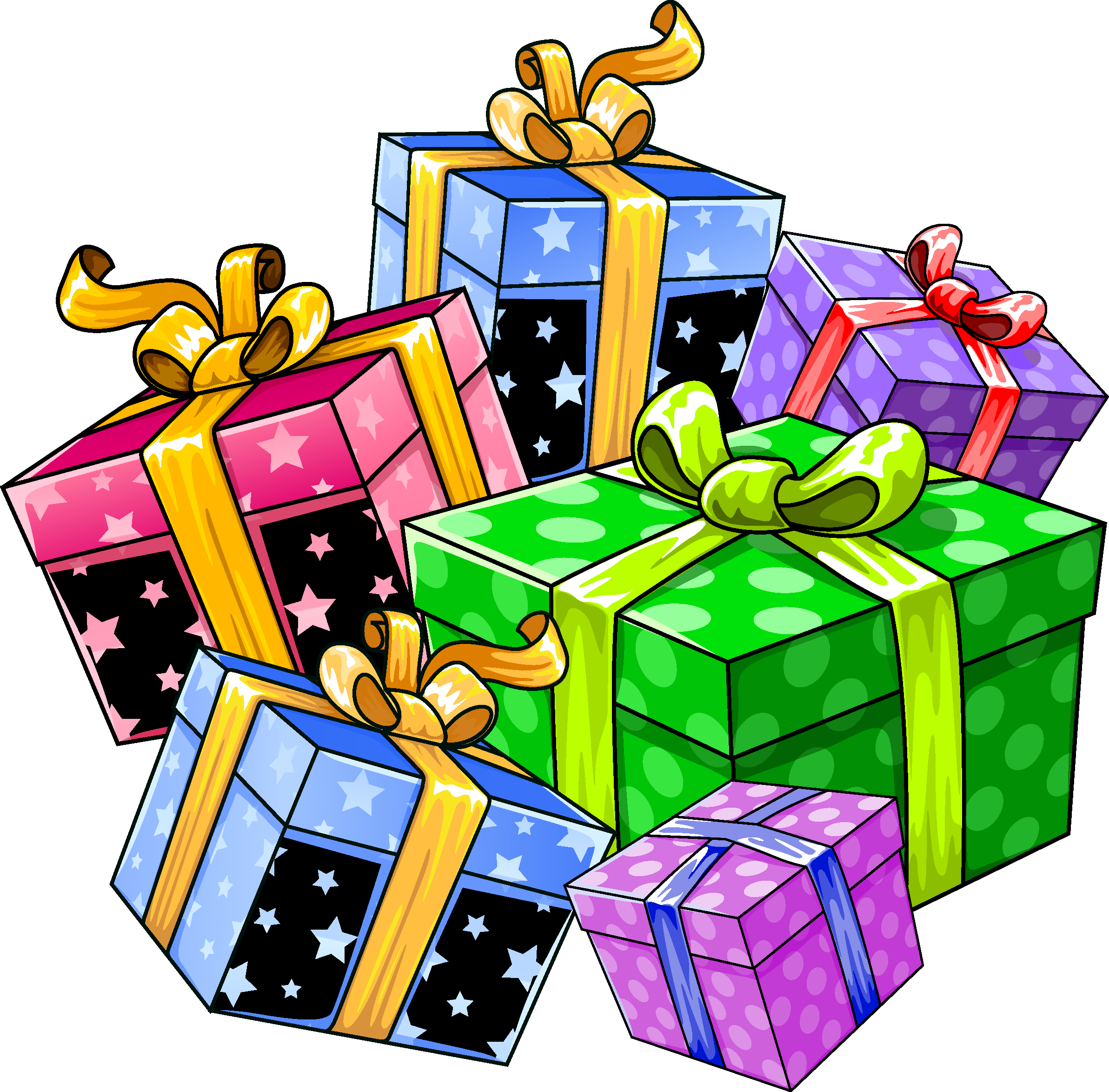 Шагающие подарки. Мультяшные коробки с подарками. Коробки для подарков. Изображение подарка. Подарочные коробки на прозрачном фоне.