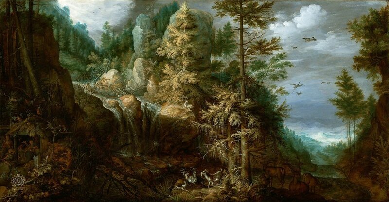 Саверей Рулант Якобс (1576 Куртре - 1639 Утрехт) - Пейзаж с искушением св Антония (