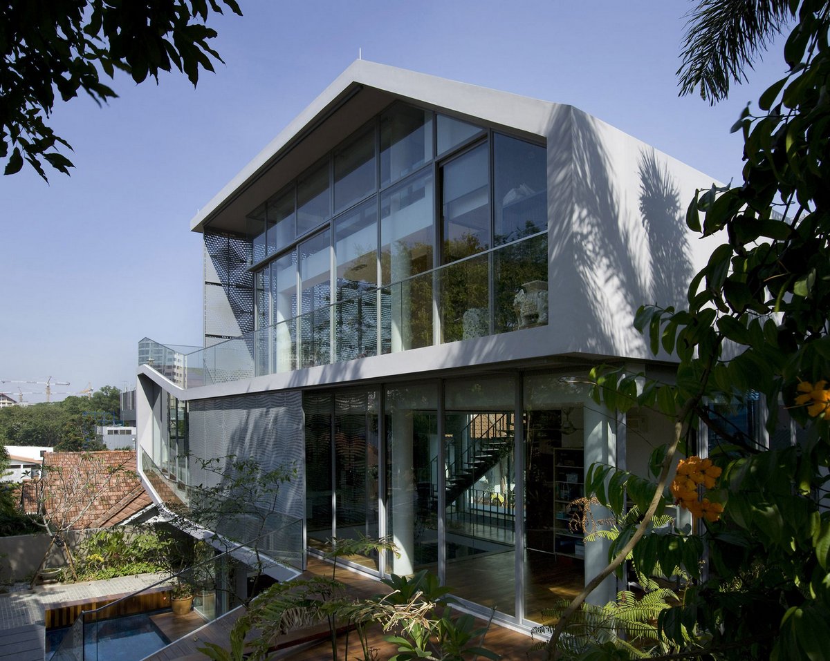 Czarl Architects, OOI House, частные дома в Сингапуре, особняк в Сингапуре, элитная недвижимость Сингапура, терраса на крыше дома, частный дом с бассейном