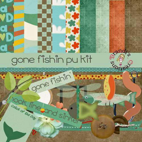 Scrap - Gone Fishin PNG and JPG