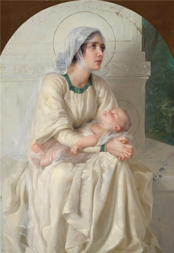 19th Century Italian School Madonna with Child